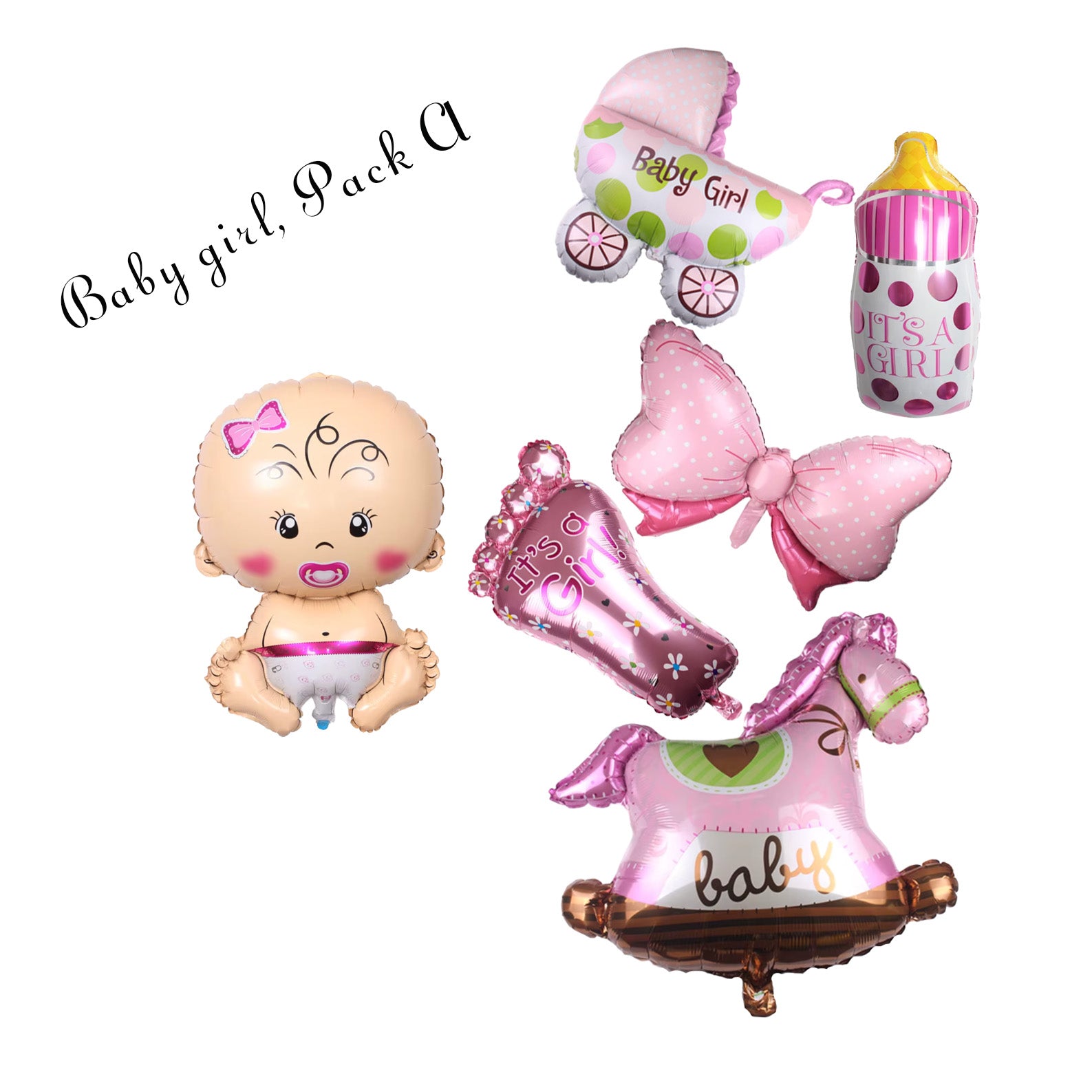 Heliumballonger - Baby shower pack, finns blå och rosa -6 stora ballonger i varje pack
