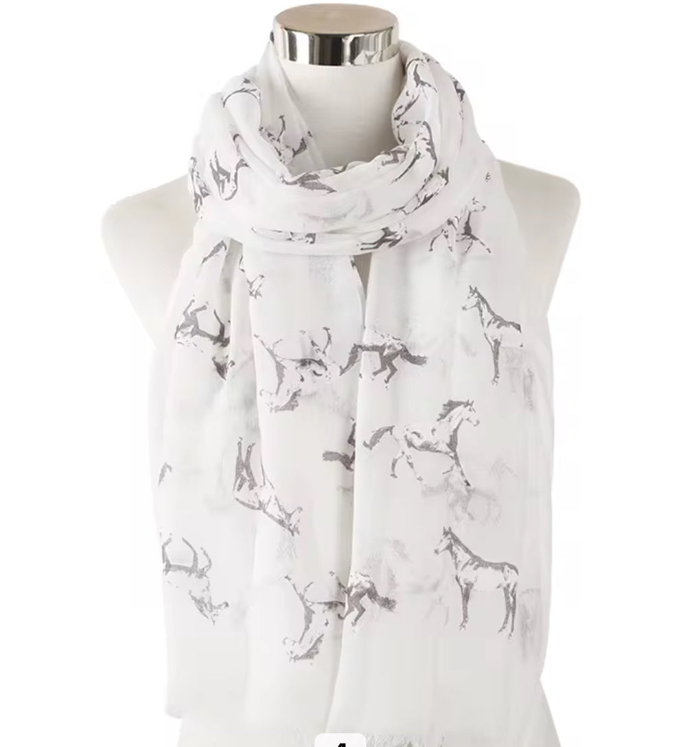 Scarf med hästmotiv