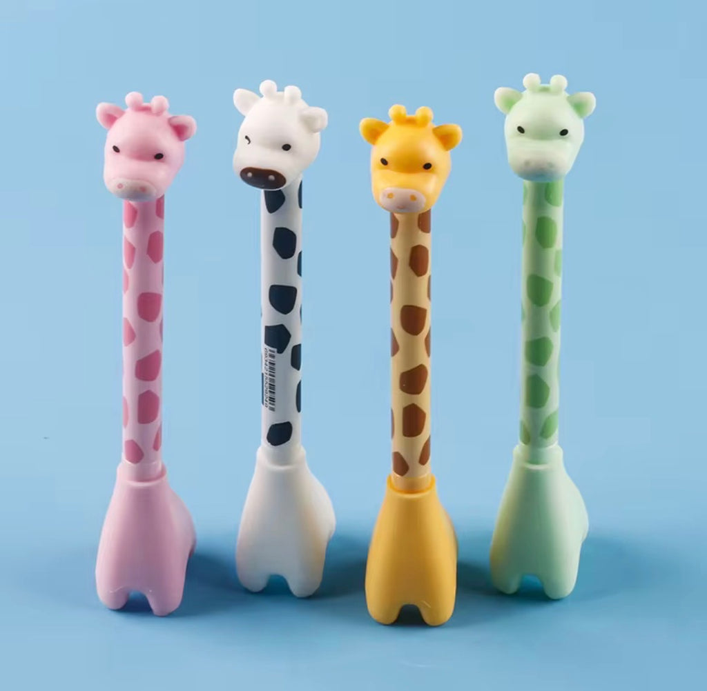 Gel pennor i giraff-form -4-pack