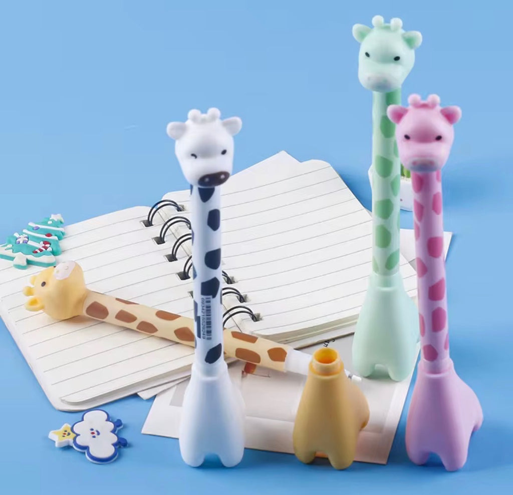 Gel pennor i giraff-form -4-pack