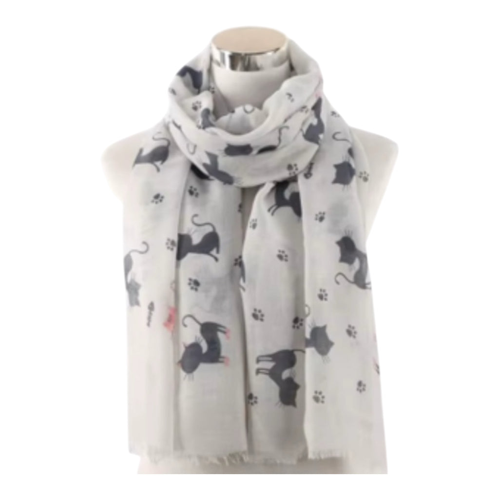 Scarf med kattmotiv
