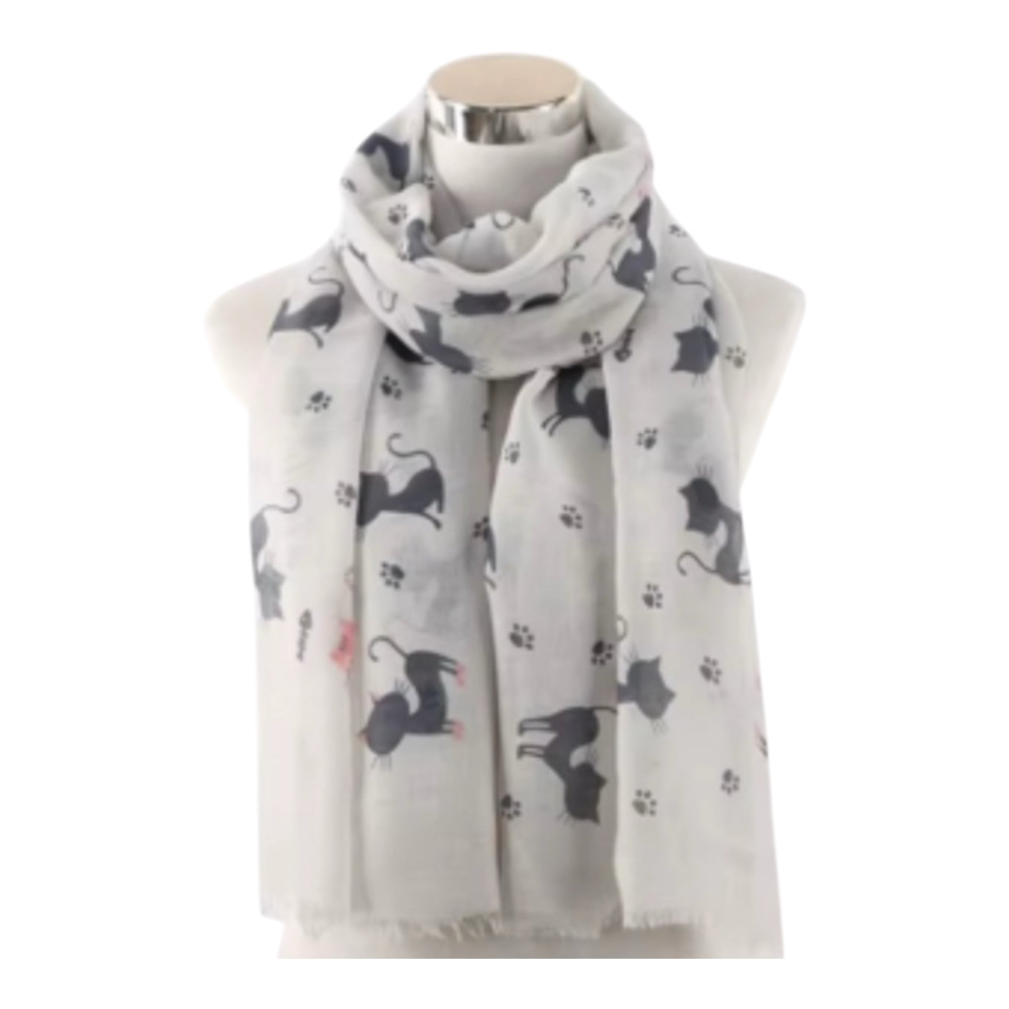 Scarf med kattmotiv