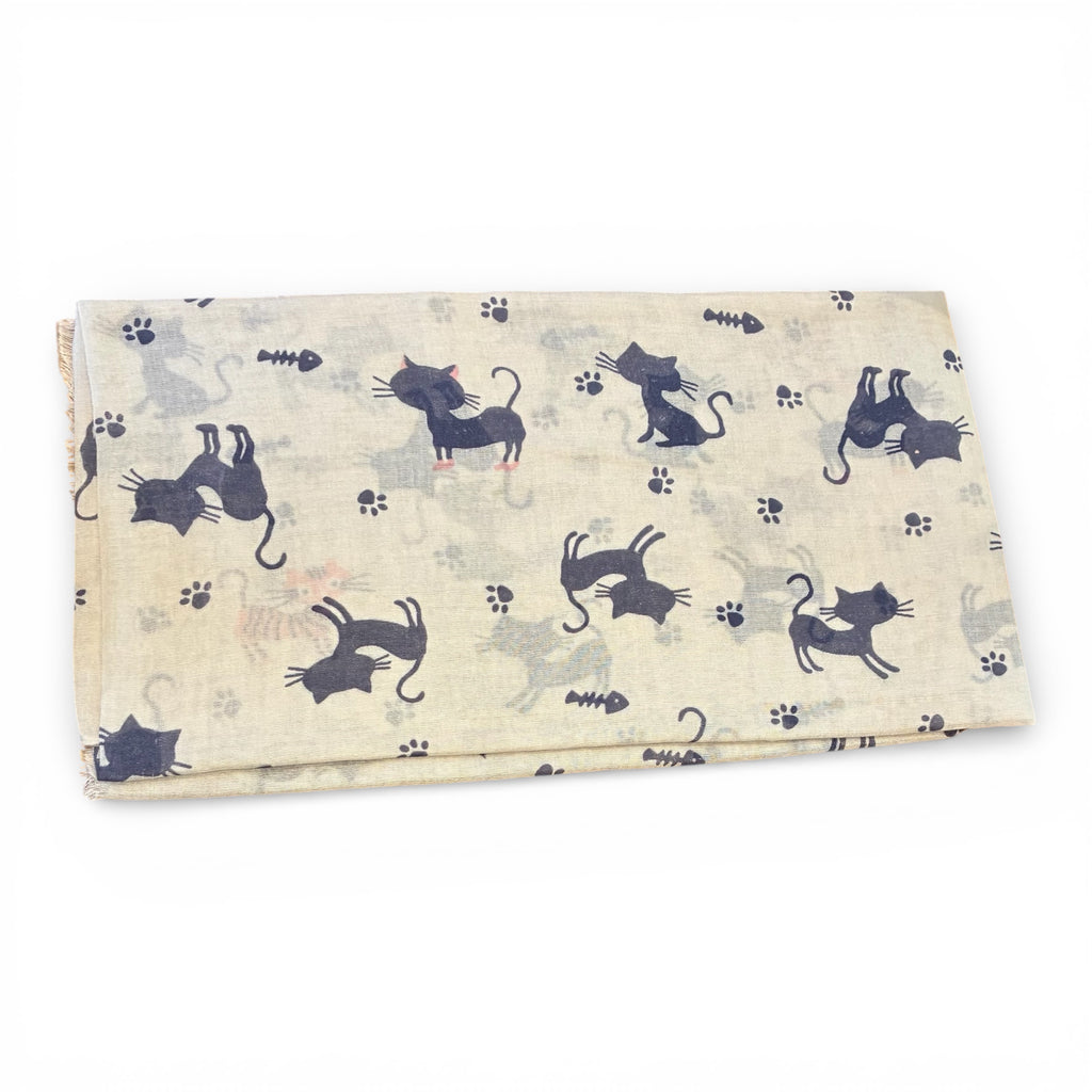 Scarf med kattmotiv