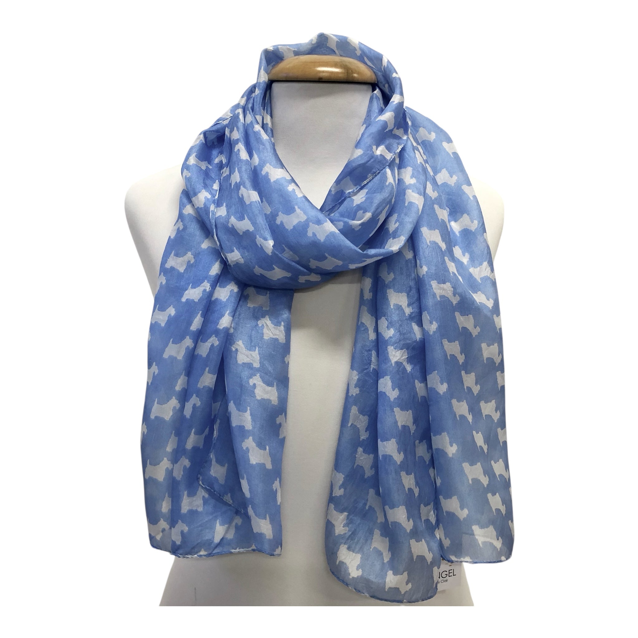 Scarves i helsiden med hundmönster (skotte)