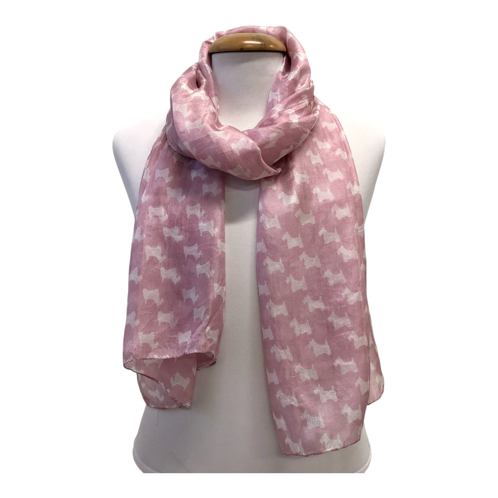 Scarves i helsiden med hundmönster (skotte)