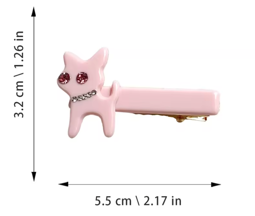 Hårklämma diamantprydd katt