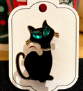 Brosch-svart katt