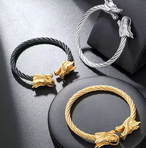 Armband-drake, finns i guld och i silverfärg