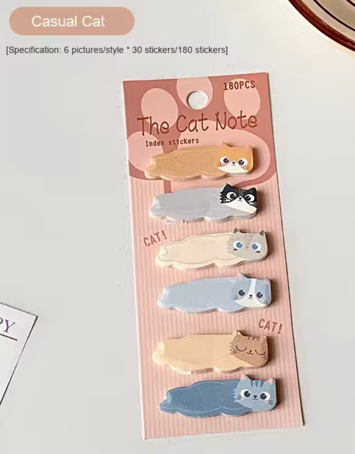 Memoblock-kattmotiv, finns i 4 olika utföranden