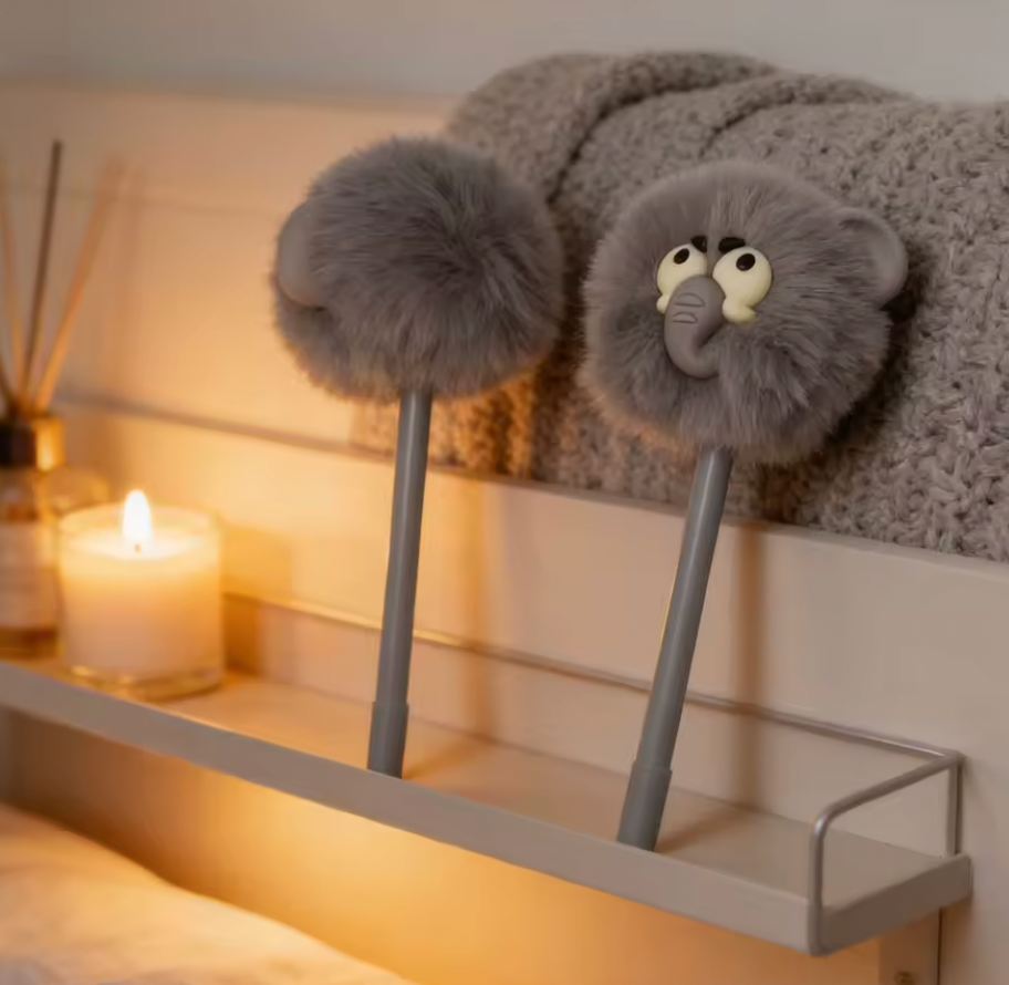 Fluffig gelpenna - elefant