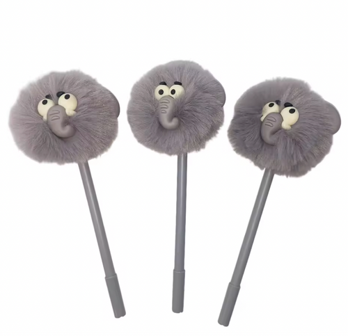 Fluffig gelpenna - elefant