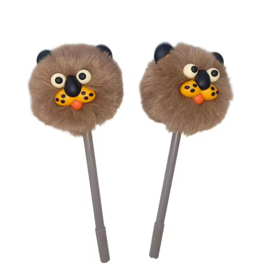 Fluffig gelpenna - lejon, finns i 4 varianter