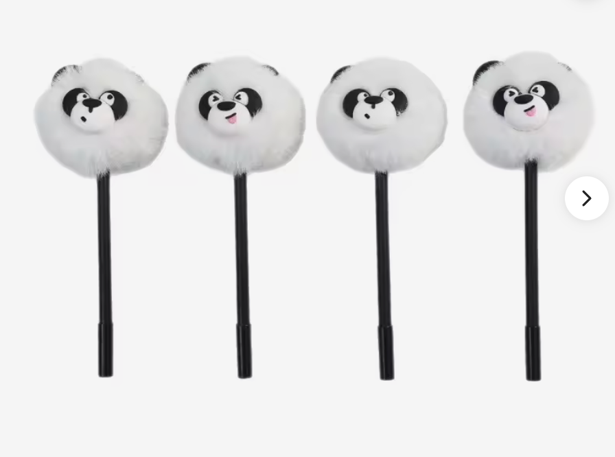 Fluffig gelpenna - panda, finns i 2 varianter