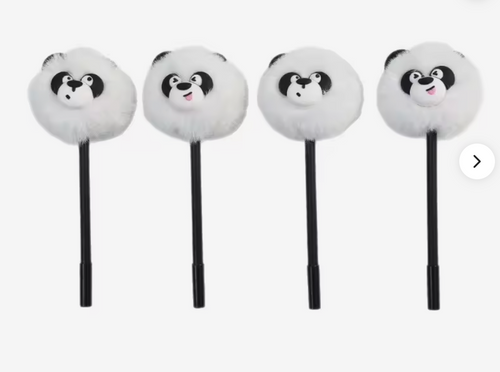 Fluffig gelpenna - panda, finns i 2 varianter