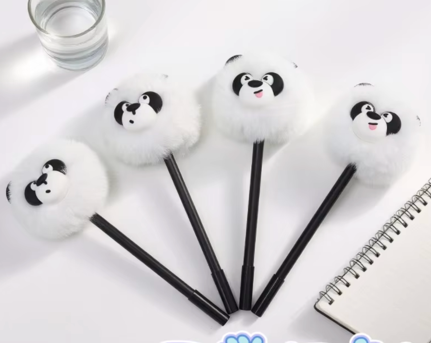 Fluffig gelpenna - panda, finns i 2 varianter