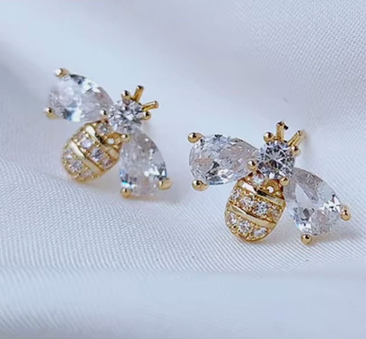 Örhänge-Glittrande bin i  sterling silver