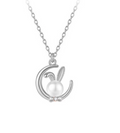 Halsband-kaninöron med pärla i sterling silver