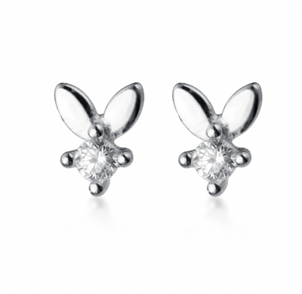 Örhängen-kaninöron med bling, 925 Sterling silver, finns i 3 färger(guldpläterade)
