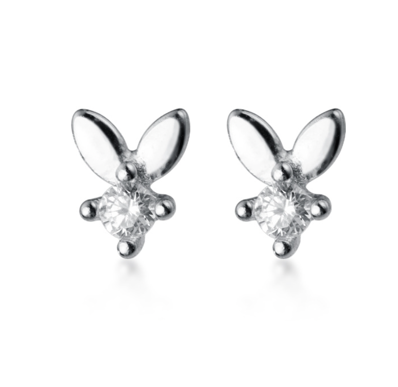 Örhängen-kaninöron med bling, 925 Sterling silver, finns i 3 färger(guldpläterade)