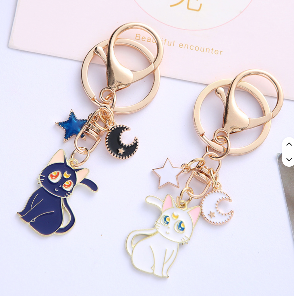 Nyckelring- Sailor moon katt, Artemis eller Luna