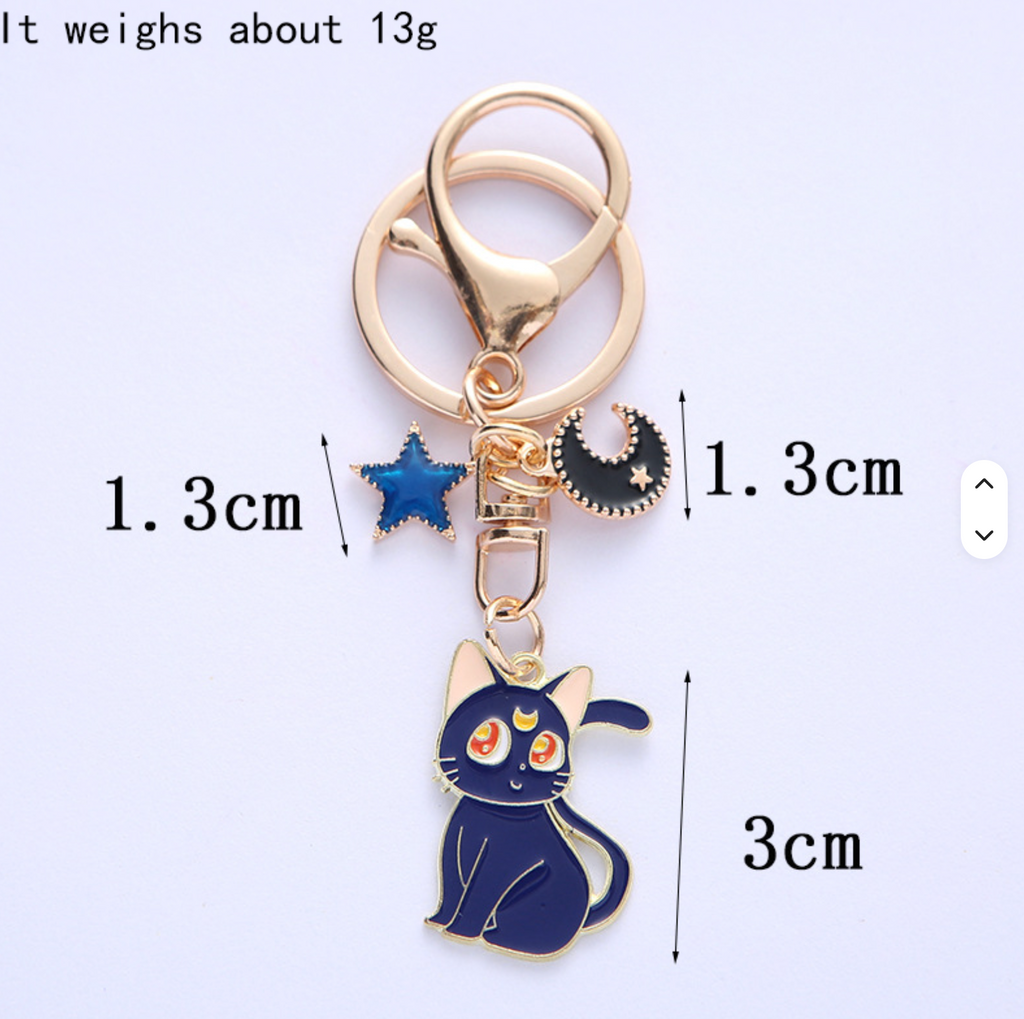 Nyckelring- Sailor moon katt, Artemis eller Luna