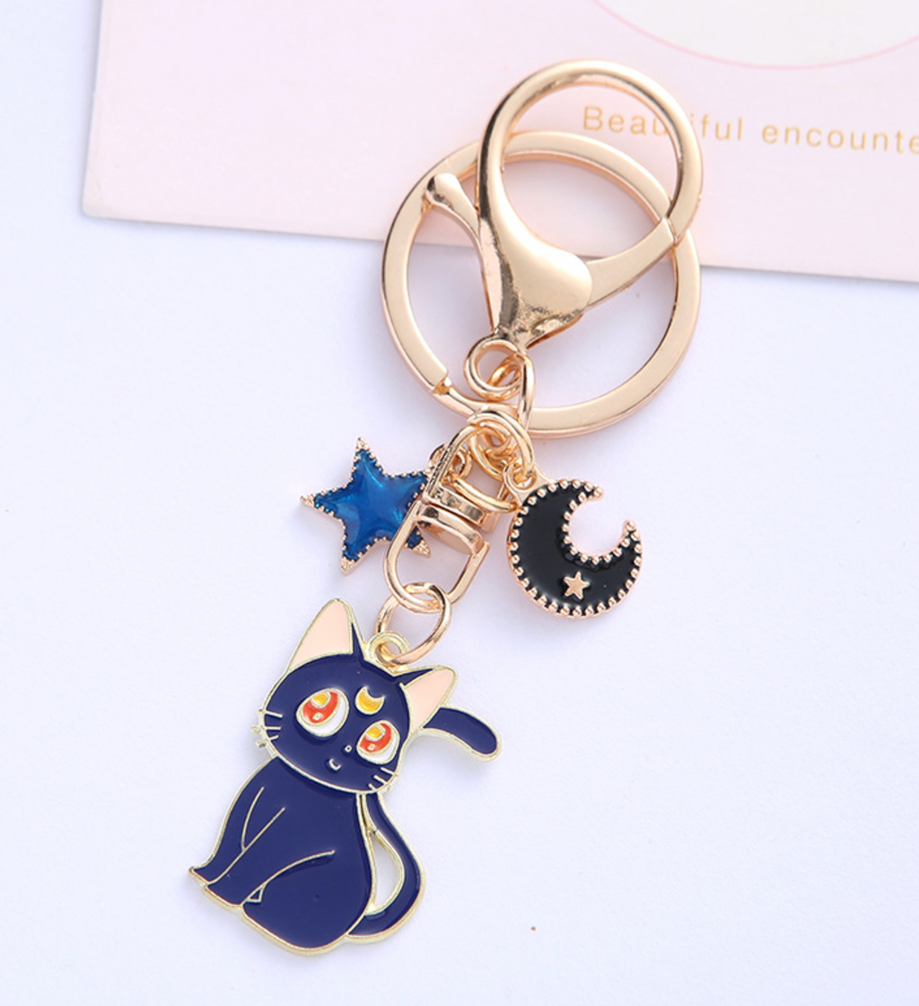 Nyckelring- Sailor moon katt, Artemis eller Luna