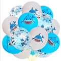 Ballonger- Hajmotiv och ballonger med konfetti innuti
