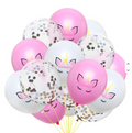 Ballonger- Enhörningsmotiv och ballonger med konfetti inuti