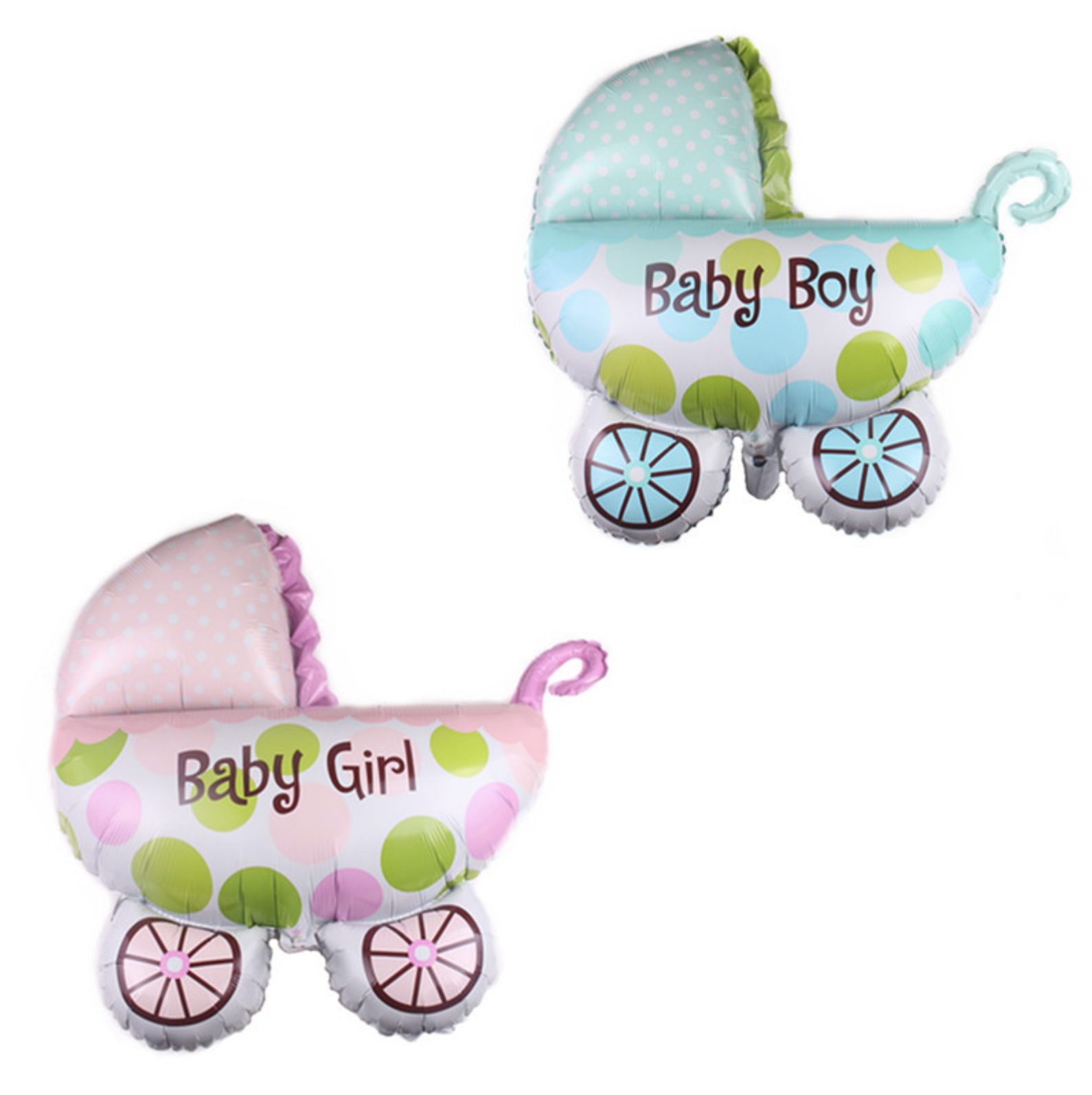 Heliumballong -Barnvagn, finns blå och rosa