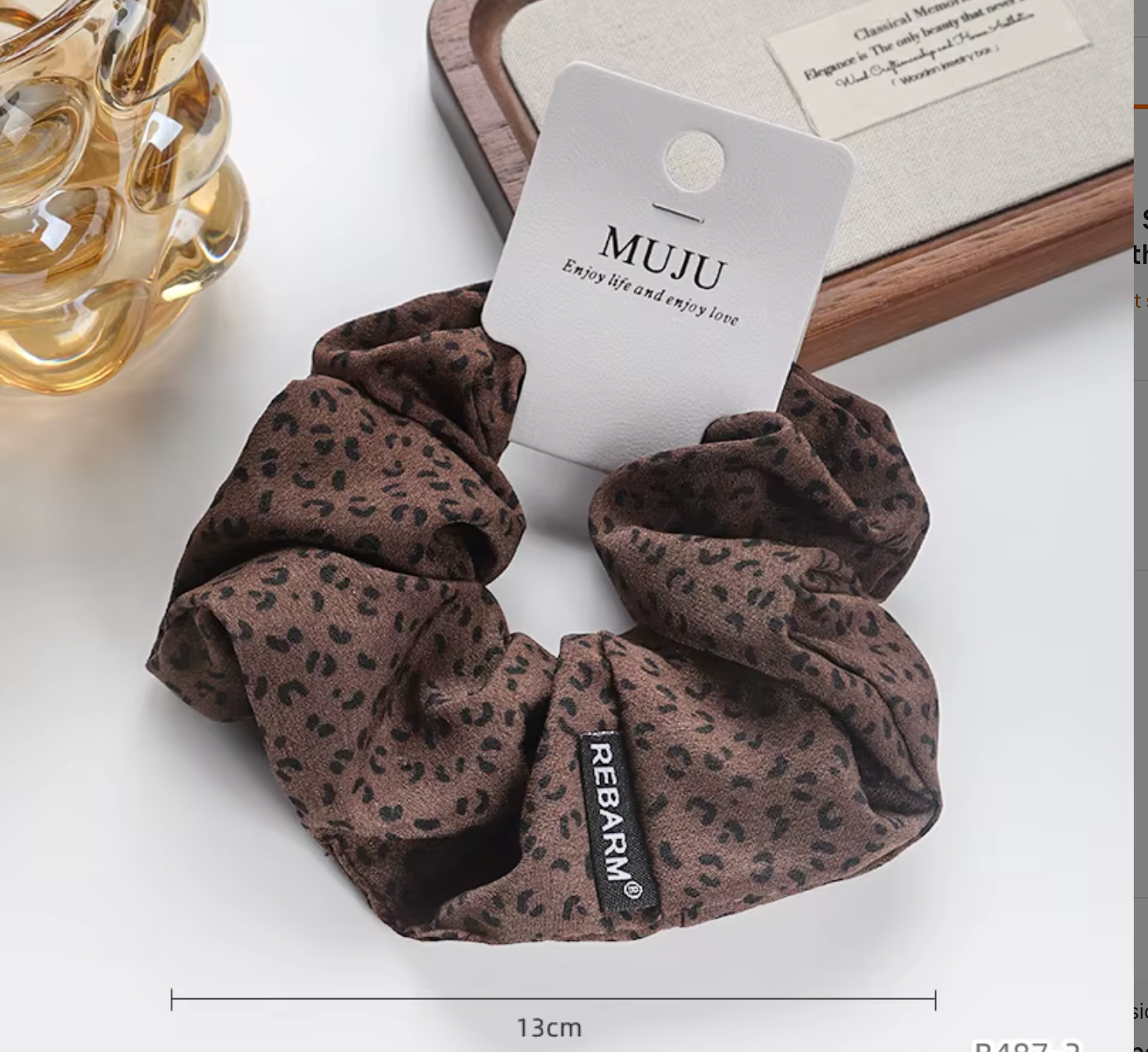 Hårscrunchie 13 cm- Leopard,finns i två nyanser