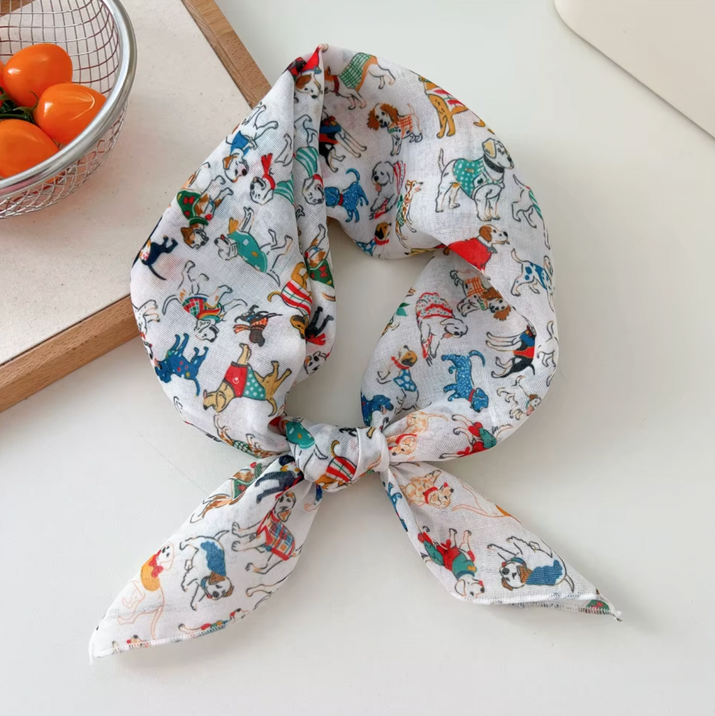 Bomulls-Scarves/bandana- Hundar med täcken