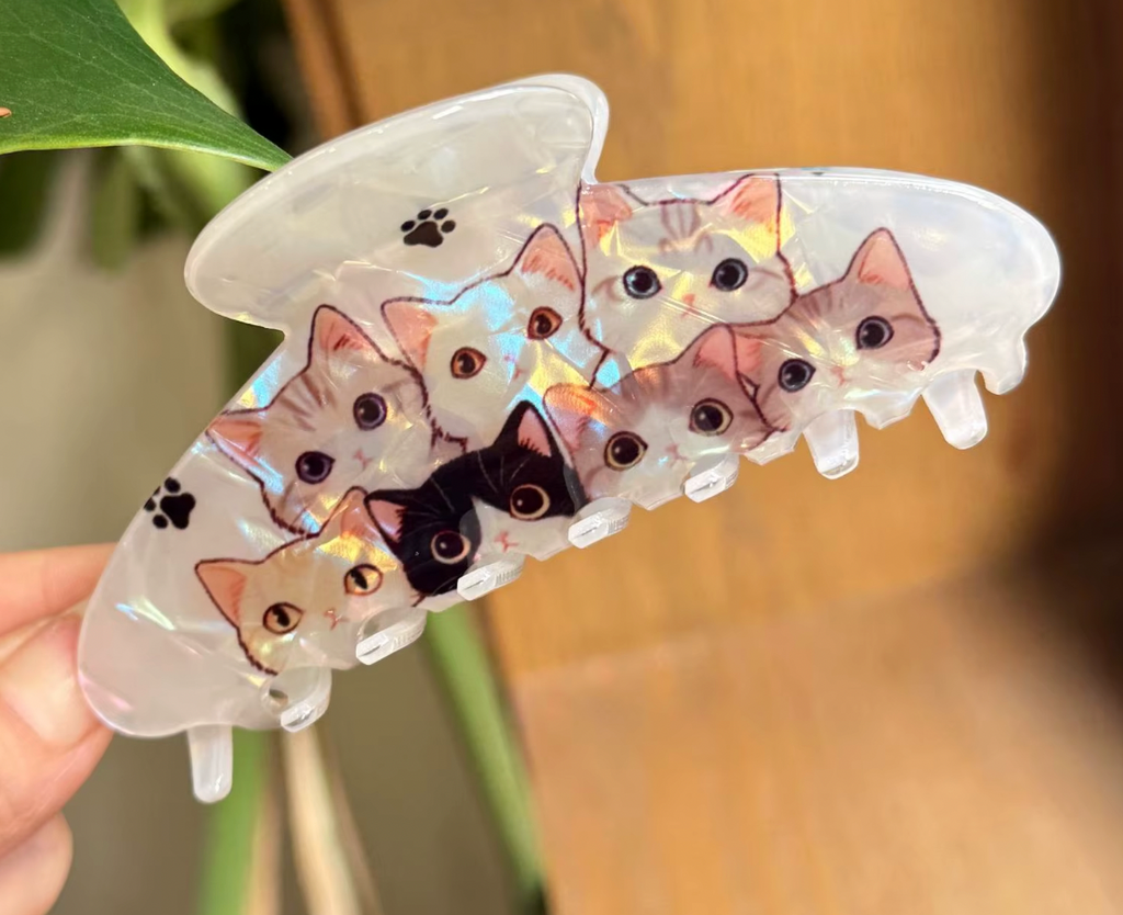 Hårklämma-Kattmotiv, finns i 5 olika varianter
