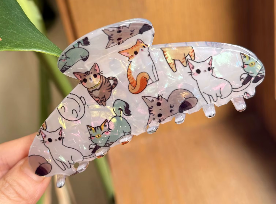 Hårklämma-Kattmotiv, finns i 5 olika varianter