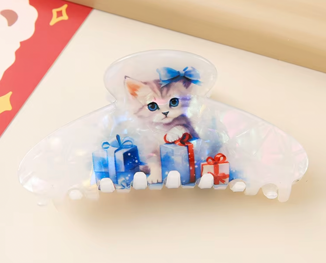 Hårklämma-Kattmotiv, finns i 5 olika varianter