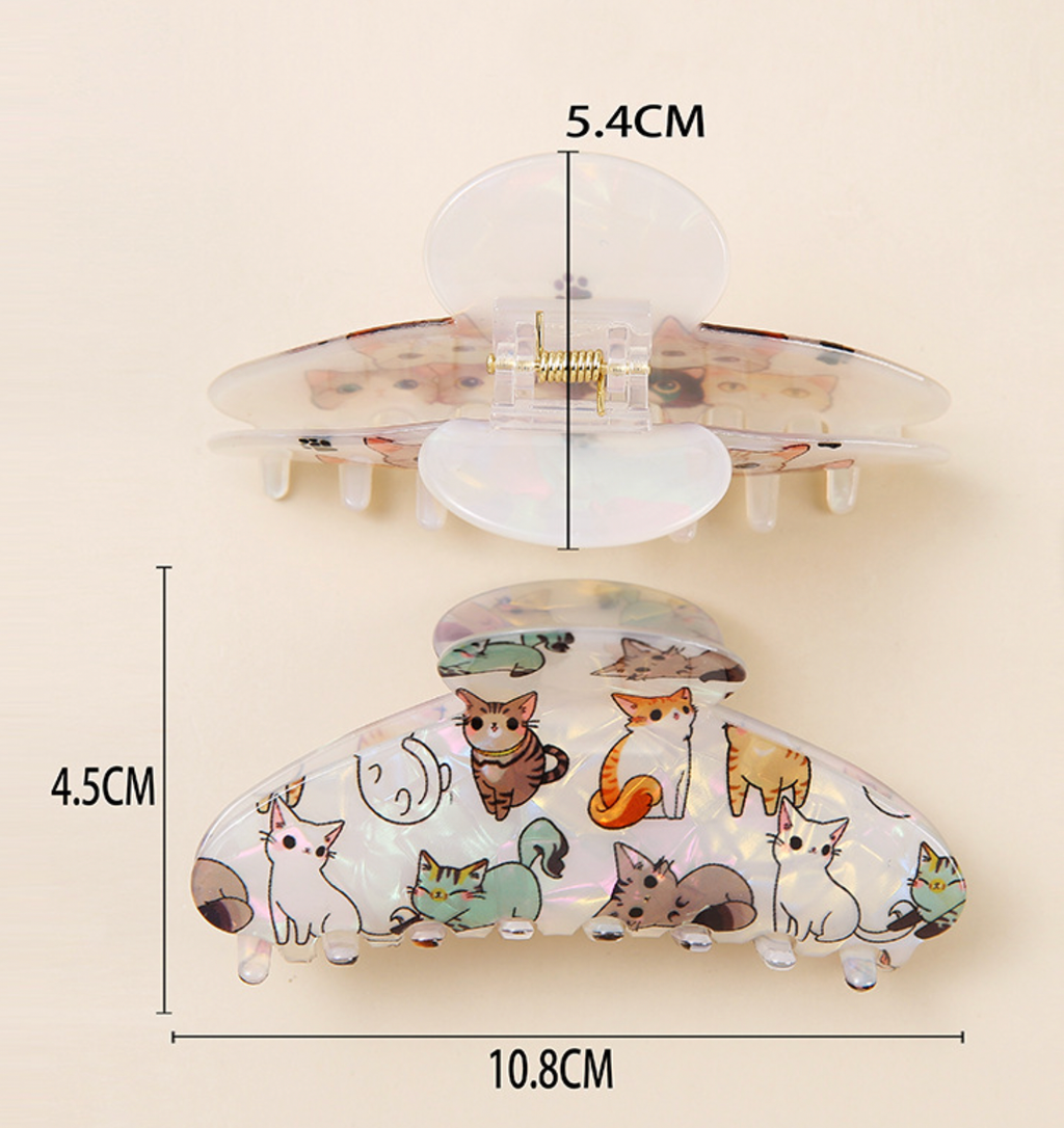 Hårklämma-Kattmotiv, finns i 5 olika varianter