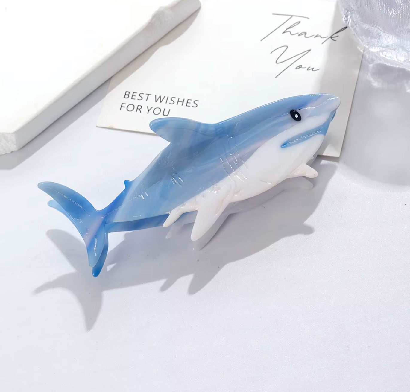 Hårklämma i acetat - Haj, finns i 3 färger