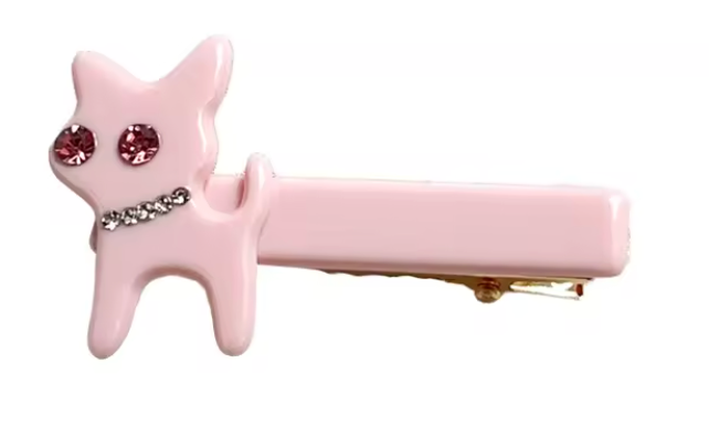 Hårklämma diamantprydd katt
