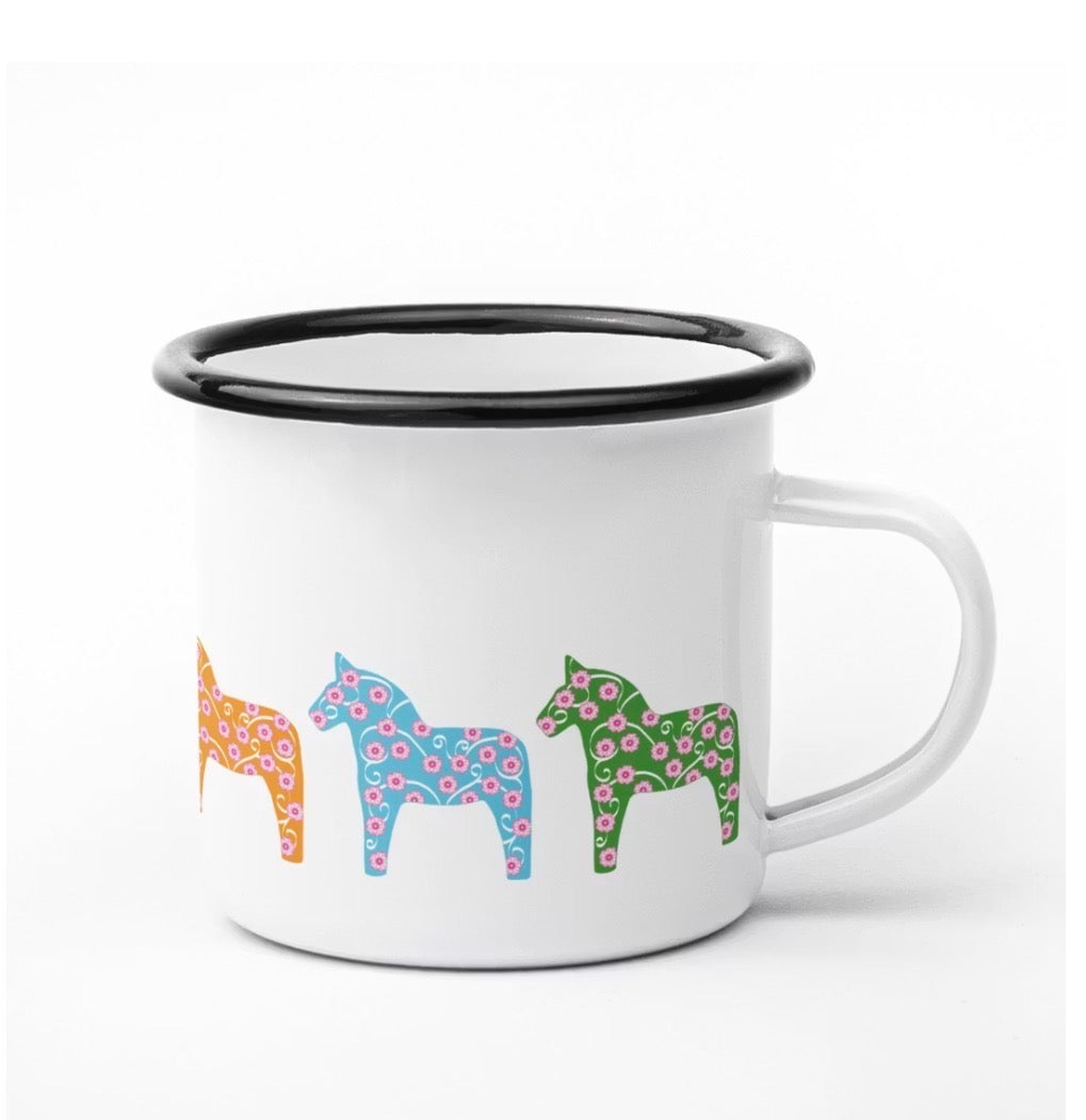 Dalahästmugg i emalj, från Anneko design