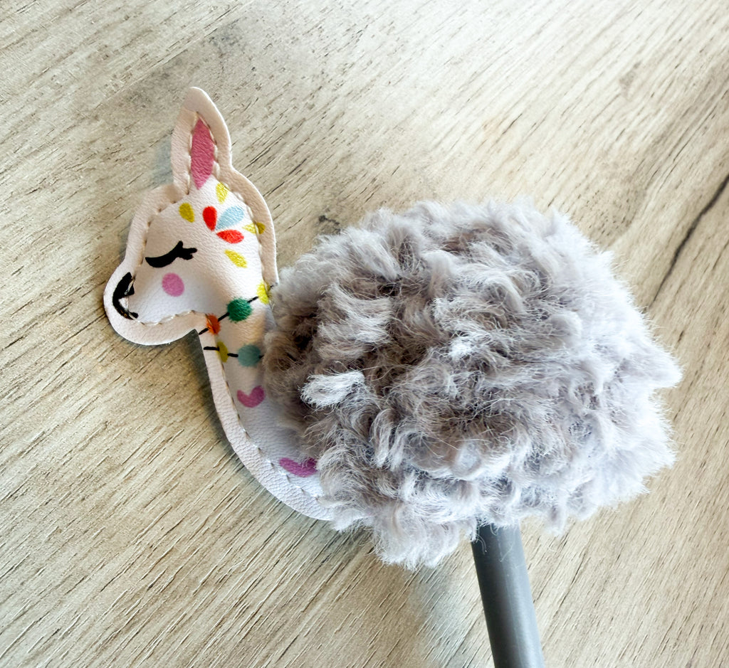 Fluffig gelpenna - Lama, finns i 4 varianter