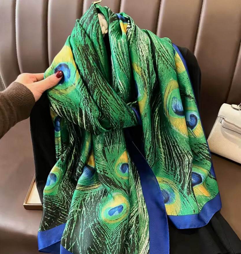 Lång Scarves-Påfågel